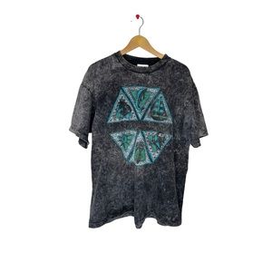 Souvenir Tee Kona Hawaii Turtles Palm Tree Black Tie Dye |XL